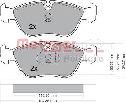 Metzger 1170012 - Комплект спирачно феродо, дискови спирачки vvparts.bg