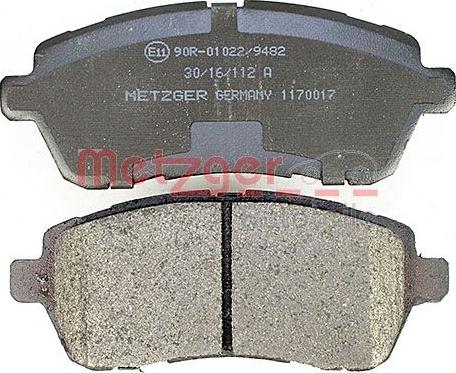 Metzger 1170017 - Комплект спирачно феродо, дискови спирачки vvparts.bg