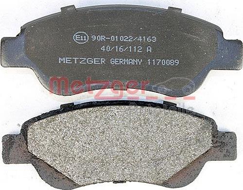 Metzger 1170089 - Комплект спирачно феродо, дискови спирачки vvparts.bg