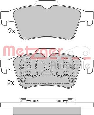 Metzger 1170080 - Комплект спирачно феродо, дискови спирачки vvparts.bg