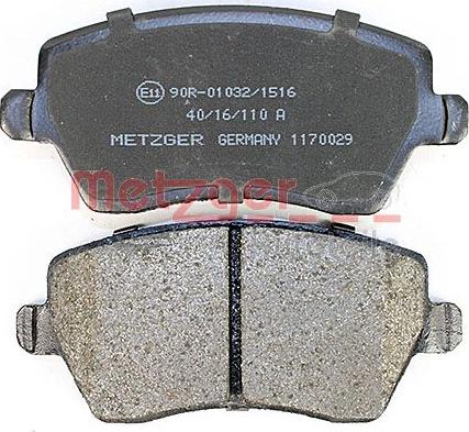 Metzger 1170029 - Комплект спирачно феродо, дискови спирачки vvparts.bg