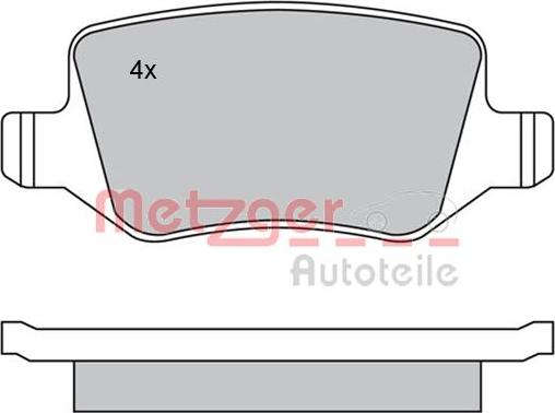 Metzger 1170028 - Комплект спирачно феродо, дискови спирачки vvparts.bg