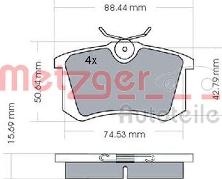 Metzger 1170022 - Комплект спирачно феродо, дискови спирачки vvparts.bg