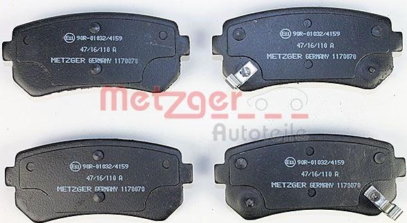 Metzger 1170070 - Комплект спирачно феродо, дискови спирачки vvparts.bg