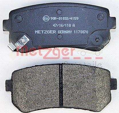 Metzger 1170070 - Комплект спирачно феродо, дискови спирачки vvparts.bg