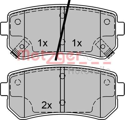 Metzger 1170070 - Комплект спирачно феродо, дискови спирачки vvparts.bg