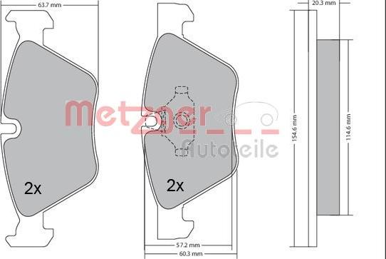 Metzger 1170078 - Комплект спирачно феродо, дискови спирачки vvparts.bg