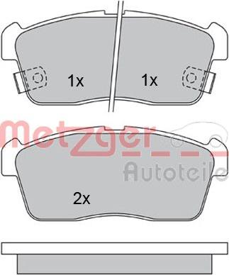 Metzger 1170197 - Комплект спирачно феродо, дискови спирачки vvparts.bg