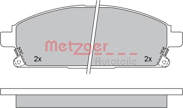 Metzger 1170159 - Комплект спирачно феродо, дискови спирачки vvparts.bg