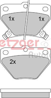 Metzger 1170160 - Комплект спирачно феродо, дискови спирачки vvparts.bg