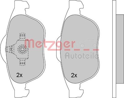 Metzger 1170161 - Комплект спирачно феродо, дискови спирачки vvparts.bg