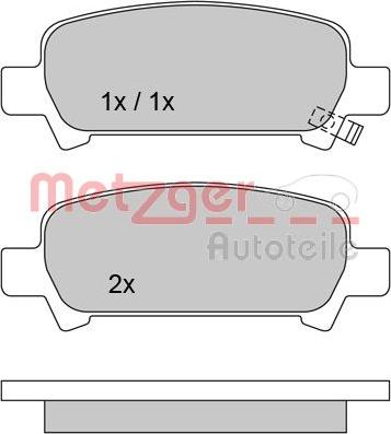 Metzger 1170167 - Комплект спирачно феродо, дискови спирачки vvparts.bg