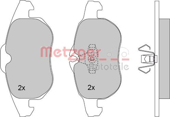 Metzger 1170100 - Комплект спирачно феродо, дискови спирачки vvparts.bg