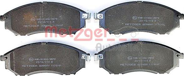 Metzger 1170101 - Комплект спирачно феродо, дискови спирачки vvparts.bg