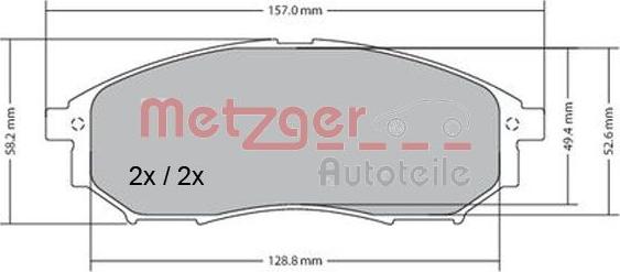 Metzger 1170101 - Комплект спирачно феродо, дискови спирачки vvparts.bg