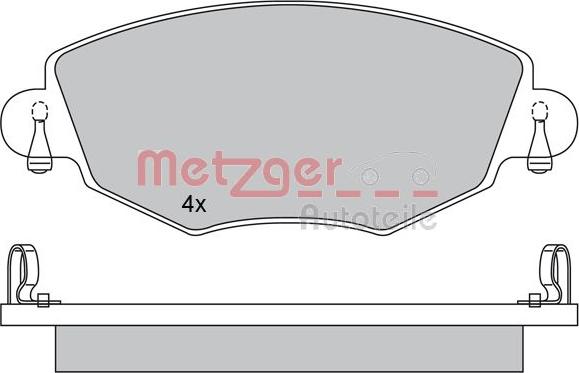 Metzger 1170107 - Комплект спирачно феродо, дискови спирачки vvparts.bg