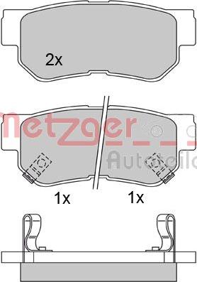 Metzger 1170119 - Комплект спирачно феродо, дискови спирачки vvparts.bg