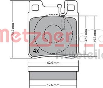 Metzger 1170123 - Комплект спирачно феродо, дискови спирачки vvparts.bg