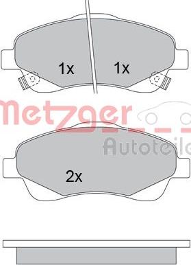 Metzger 1170172 - Комплект спирачно феродо, дискови спирачки vvparts.bg