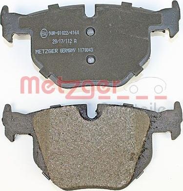 Metzger 1170843 - Комплект спирачно феродо, дискови спирачки vvparts.bg