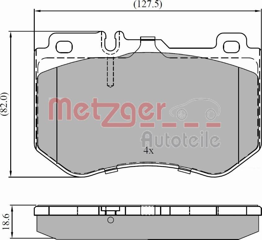 Metzger 1170852 - Комплект спирачно феродо, дискови спирачки vvparts.bg