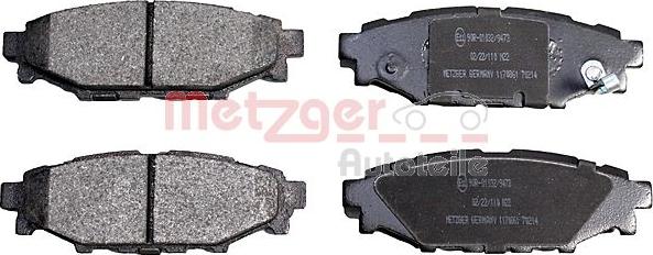 Metzger 1170861 - Комплект спирачно феродо, дискови спирачки vvparts.bg