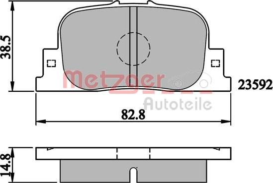 Metzger 1170868 - Комплект спирачно феродо, дискови спирачки vvparts.bg