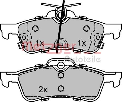 Metzger 1170815 - Комплект спирачно феродо, дискови спирачки vvparts.bg