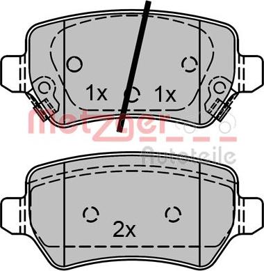 Metzger 1170812 - Комплект спирачно феродо, дискови спирачки vvparts.bg