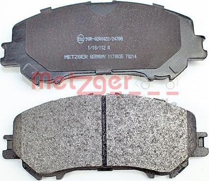 Metzger 1170835 - Комплект спирачно феродо, дискови спирачки vvparts.bg