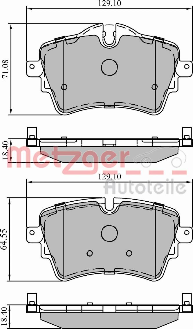 Metzger 1170833 - Комплект спирачно феродо, дискови спирачки vvparts.bg