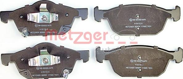 Metzger 1170832 - Комплект спирачно феродо, дискови спирачки vvparts.bg