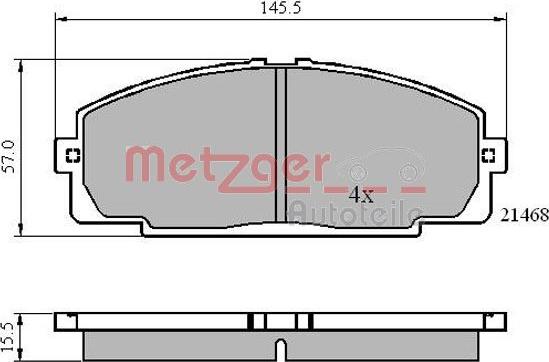 Metzger 1170872 - Комплект спирачно феродо, дискови спирачки vvparts.bg