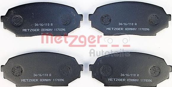 Metzger 1170396 - Комплект спирачно феродо, дискови спирачки vvparts.bg