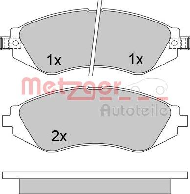 Metzger 1170391 - Комплект спирачно феродо, дискови спирачки vvparts.bg