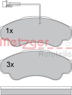 Metzger 1170344 - Комплект спирачно феродо, дискови спирачки vvparts.bg