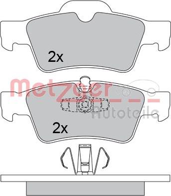 Metzger 1170345 - Комплект спирачно феродо, дискови спирачки vvparts.bg