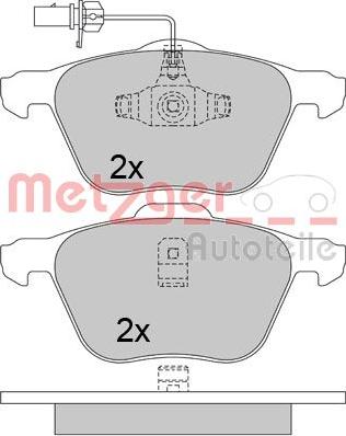 Metzger 1170342 - Комплект спирачно феродо, дискови спирачки vvparts.bg