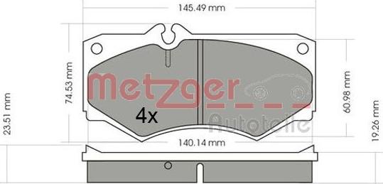 Metzger 1170351 - Комплект спирачно феродо, дискови спирачки vvparts.bg
