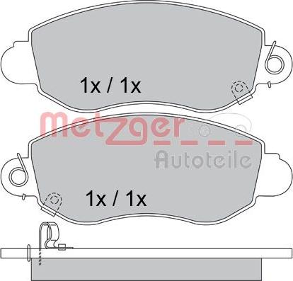 Metzger 1170365 - Комплект спирачно феродо, дискови спирачки vvparts.bg