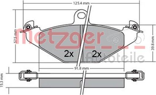Metzger 1170362 - Комплект спирачно феродо, дискови спирачки vvparts.bg