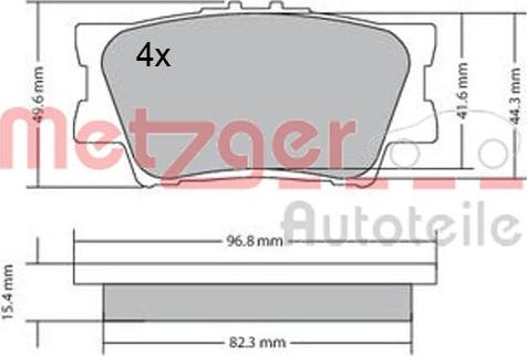 Metzger 1170313 - Комплект спирачно феродо, дискови спирачки vvparts.bg