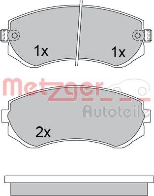 Metzger 1170317 - Комплект спирачно феродо, дискови спирачки vvparts.bg