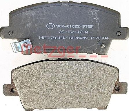 Metzger 1170384 - Комплект спирачно феродо, дискови спирачки vvparts.bg