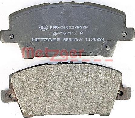 Metzger 1170384 - Комплект спирачно феродо, дискови спирачки vvparts.bg