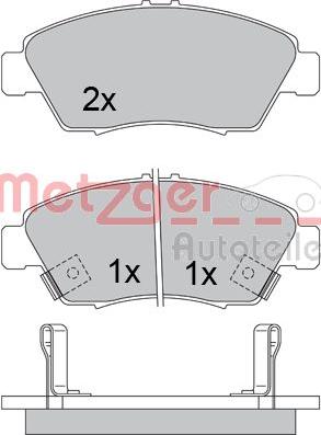 Metzger 1170388 - Комплект спирачно феродо, дискови спирачки vvparts.bg