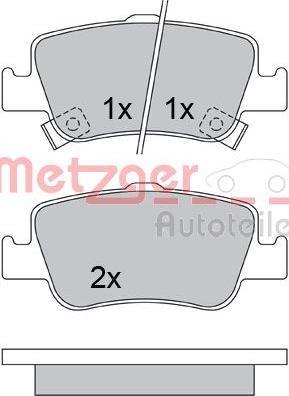 Metzger 1170334 - Комплект спирачно феродо, дискови спирачки vvparts.bg