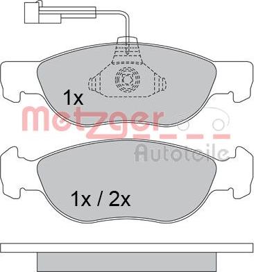 Metzger 1170338 - Комплект спирачно феродо, дискови спирачки vvparts.bg