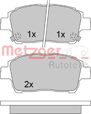 Metzger 1170322 - Комплект спирачно феродо, дискови спирачки vvparts.bg