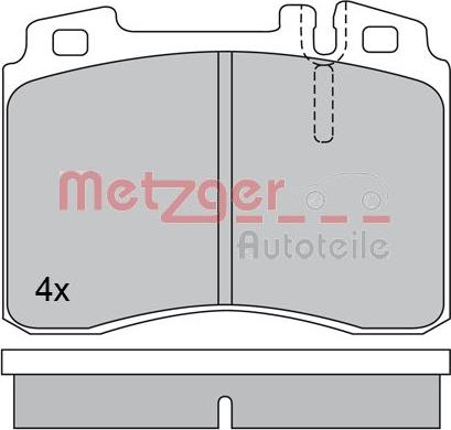 Metzger 1170374 - Комплект спирачно феродо, дискови спирачки vvparts.bg